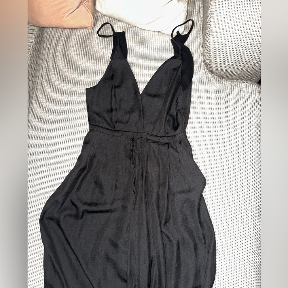 Black Silky open back Jumpsuit